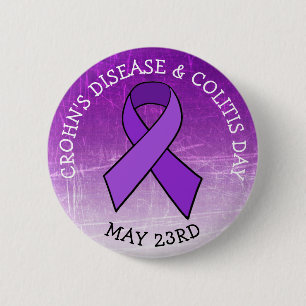 Tag des Bewusstseins für Morbus Crohn und Colitis Button