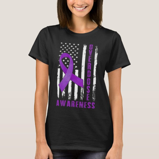 Tag des Bewusstseins US-amerikanische Flagge Überd T-Shirt (Vorderseite)