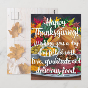 Tag des Erntedanks Liebe und Dankbarkeit Postkarte