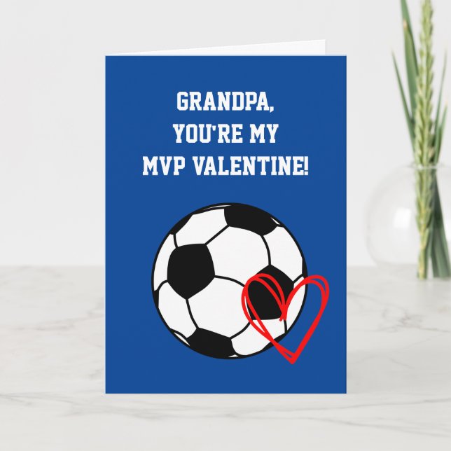 Tag des Fußballs Großvater Valentinstag Karte (Vorderseite)