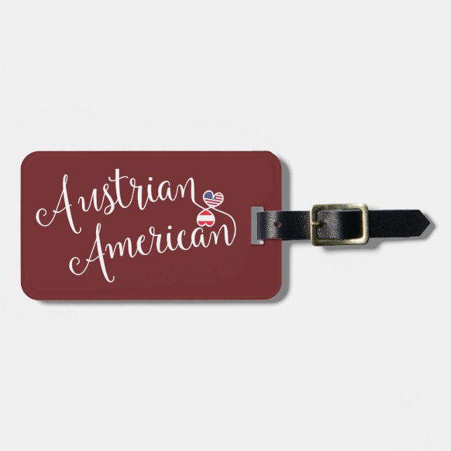 Tag des Gepäcks "Austrian American Entwine Herz" Gepäckanhänger (Vorderseite horizontal)