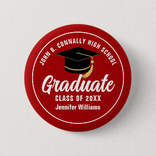 Tag des Individuellen Namens "Red White High Schoo Button