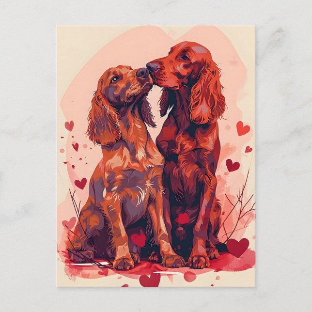 Tag des irischen Setters Valentine Postkarte (Vorderseite)