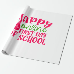 Tag des Lehrers glücklich online ersten Schultag Geschenkpapier