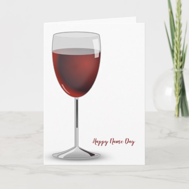 Tag des Namens für Rotwein Karte (Vorderseite)