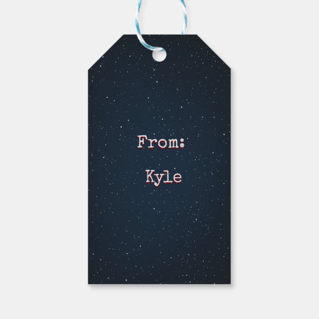 Tag des Navy-Outer-Weltraumgeschenks Geschenkanhänger (Rückseite)