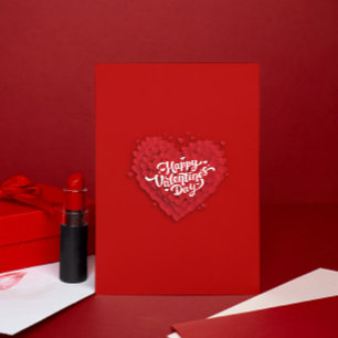 Tag des Roten und Weißen Happy Valentines Einladung