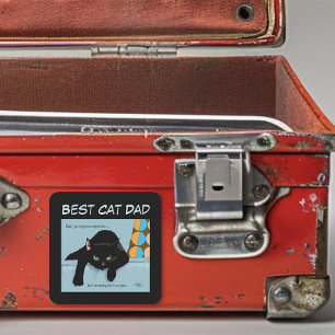 Tag des schwarzen Katzen-Vaters Quadratischer Aufkleber