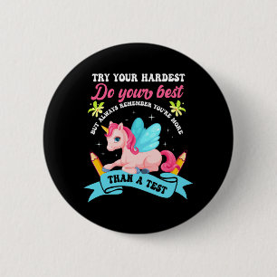Tag des Shirts Einhorntest Button