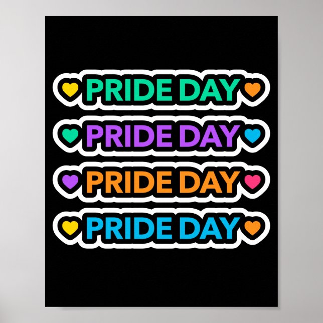 Tag des Stolzes. LGBT+Stolz. Regenbogenherz. Poster (Vorne)