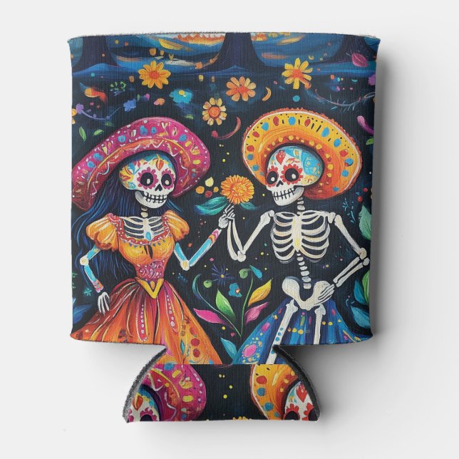 Tag des toten bunten Designs Dosenkühler (Vorderseite)