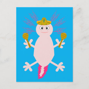 Tag des Toten Mexikanischen Axolotl Postkarte