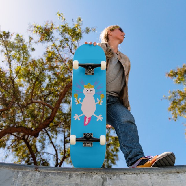 Tag des Toten Mexikanischen Axolotl Skateboard (Außenbereich 1)
