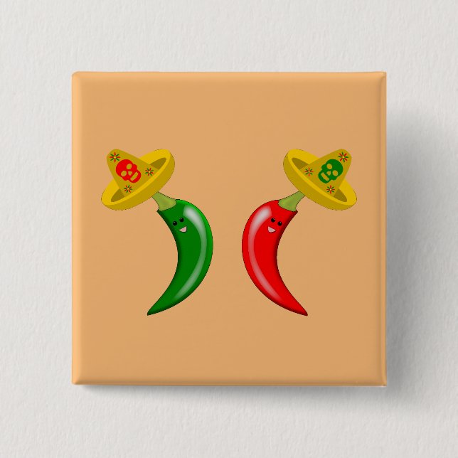 Tag des Toten Mexikanischen Chilis Button (Vorderseite)