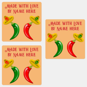 Tag des Toten Mexikanischen Chilis Etiketten