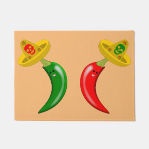 Tag des Toten Mexikanischen Chilis Fußmatte
