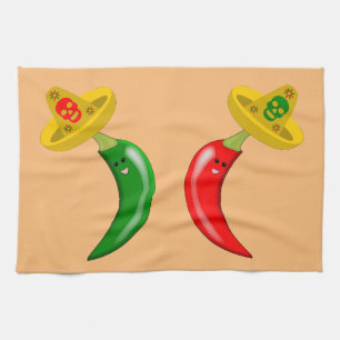 Tag des Toten Mexikanischen Chilis Geschirrtuch
