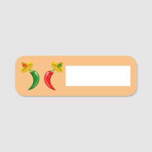 Tag des Toten Mexikanischen Chilis Namensschild