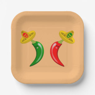 Tag des Toten Mexikanischen Chilis Pappteller