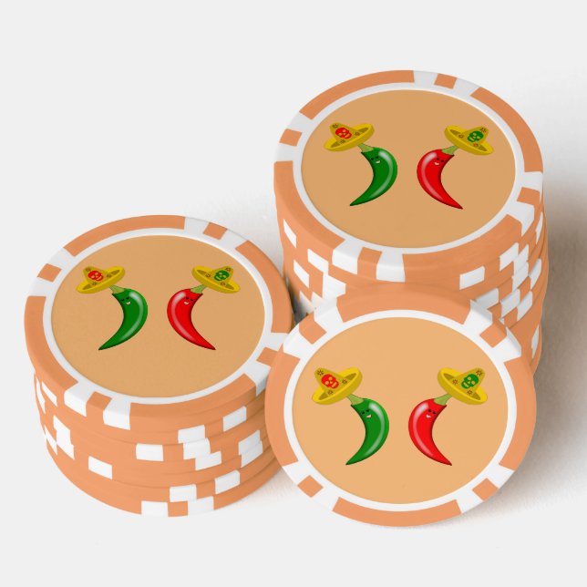 Tag des Toten Mexikanischen Chilis Pokerchips (Stapel)