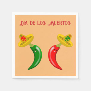Tag des Toten Mexikanischen Chilis Serviette