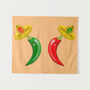 Tag des Toten Mexikanischen Chilis Wandteppich