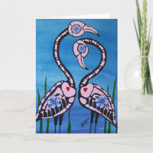 Tag des toten rosa Flamingo-Paares Karte