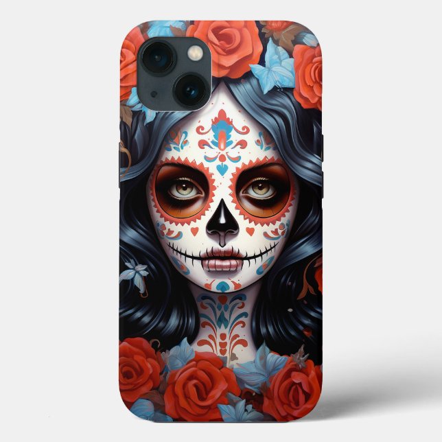 Tag des Toten Schädels Case-Mate iPhone Hülle (Rückseite)