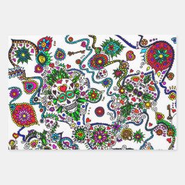 Tag des Toten Schädelspenders Wrap-Set Geschenkpapier Set