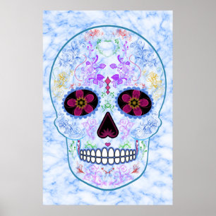 Tag des toten Zuckerschädels - Baby-Blau u. multi Poster