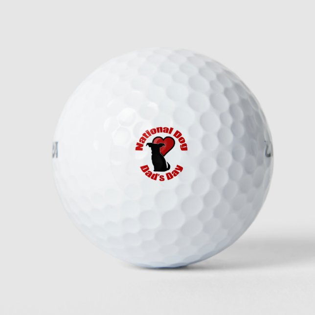 Tag des Vaters des Hundes Golfball (Vorderseite)