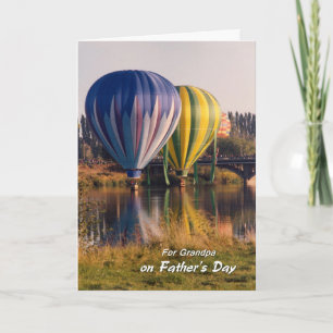 Tag des Vaters für Großvater Heißluftballons Splas Karte