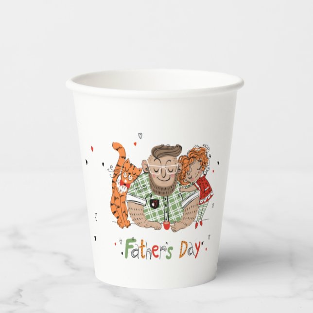 Tag des Vaters mit warmen glücklichen Momenten Pappbecher (Vorderseite)