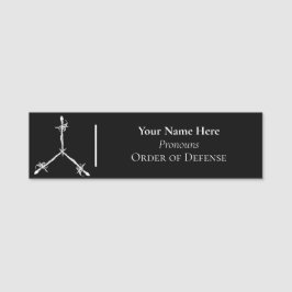 Tag des Verteidigungsnamens Namensschild