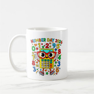 Tag des Zahlen 2026 Eule Rechner Mathe-Design Kaffeetasse