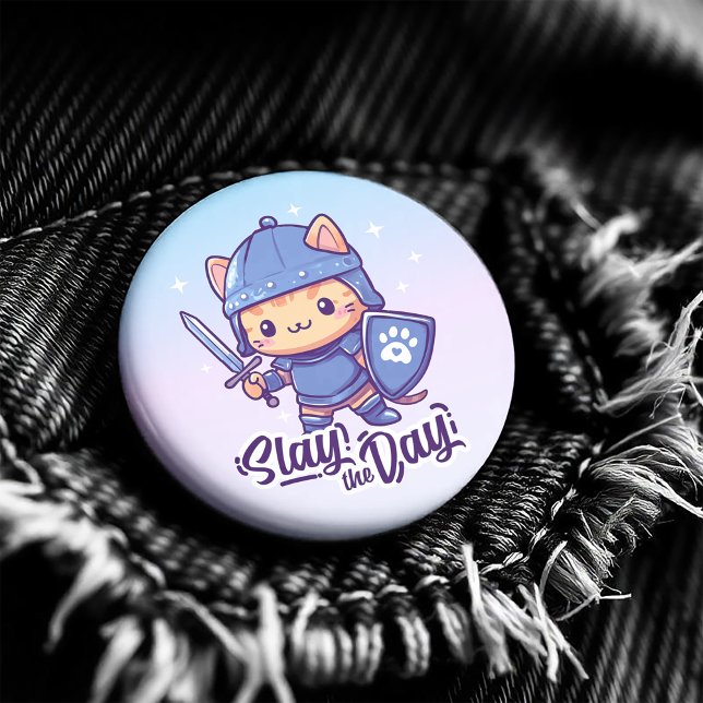 Tag erzählen button (Suit up with this purr-fectly fierce warrior cat design 🐾🛡️ )