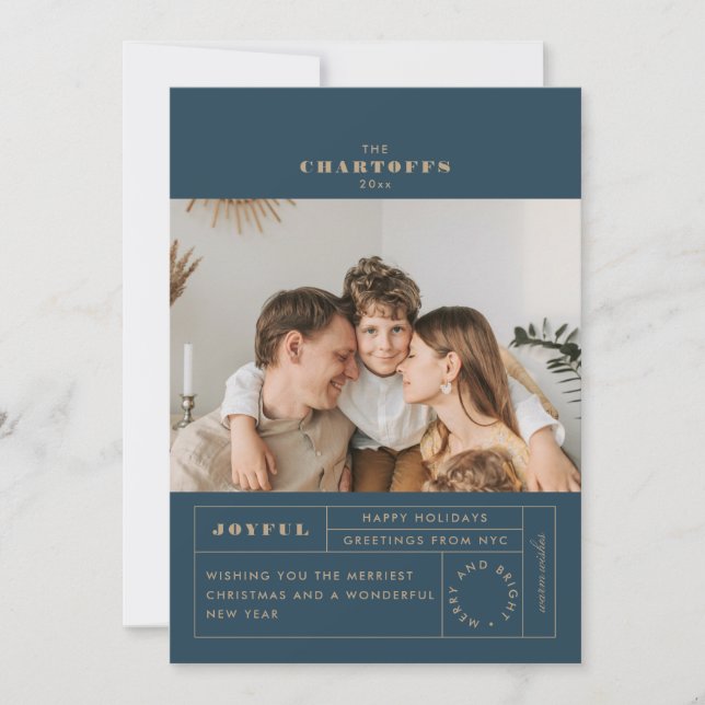 Tag Festif Carte de vacances plat (Devant)