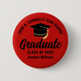 Tag für den benutzerdefinierten Red Black Graduate Button