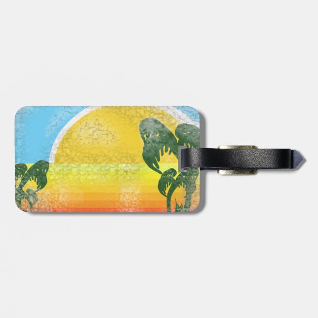 Tag für Vintage Urlaubsreisen Gepäckanhänger (Rückseite horizontal)