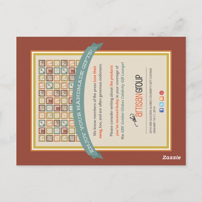 TAG Golden Globes Presse Carte postale (Dos)