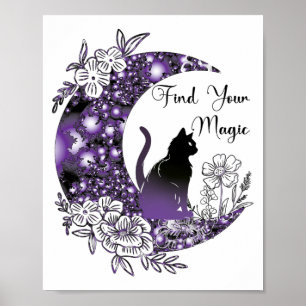 Tag Grafischer Mystischer Himmelsmond Poster