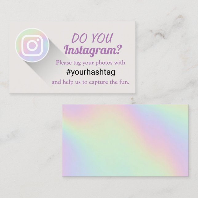 Tag Ihre Instagram-Fotos Hashtag Holographic (Vorne/Hinten)