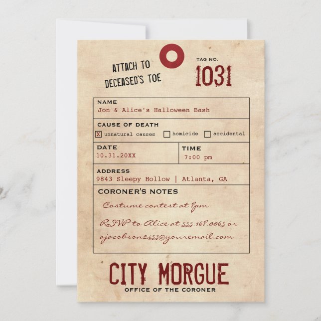 Tag Jeu d'Halloween vintage Invitation (Devant)