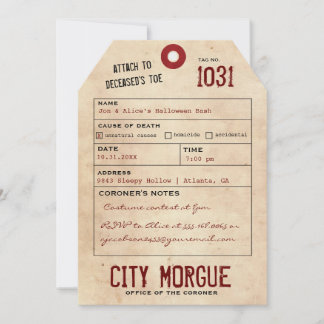 Tag Jeu d'Halloween vintage Invitation