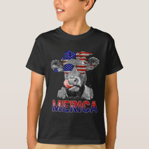 Tag Kuh Merica 4. Juli Kühe Liebhaber T-Shirt