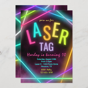Tag laser Invitation d'anniversaire Balise laser