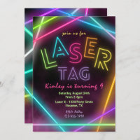Tag laser Invitation d'anniversaire | Balise laser