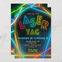 Tag laser Invitation d'anniversaire | Laser Tag Pa