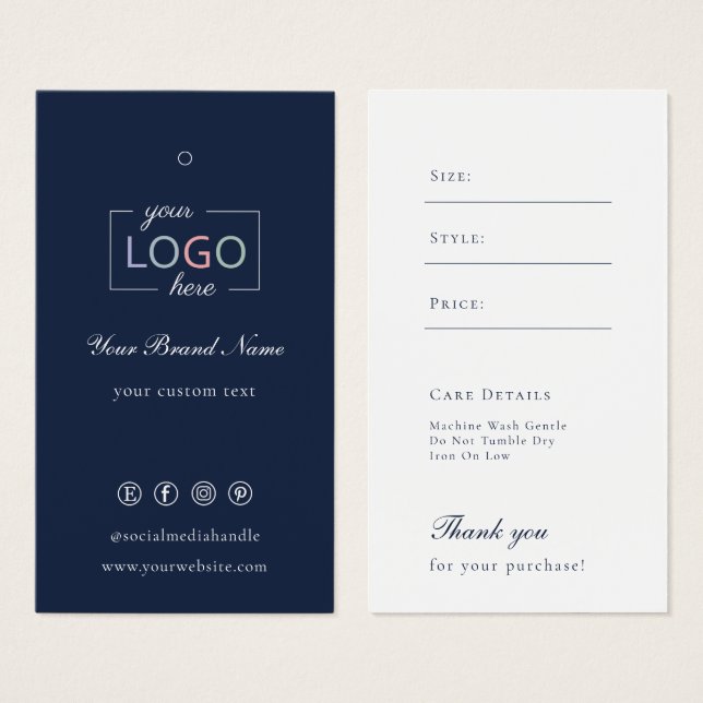 Tag Marine Blanc (Devant & derrière)