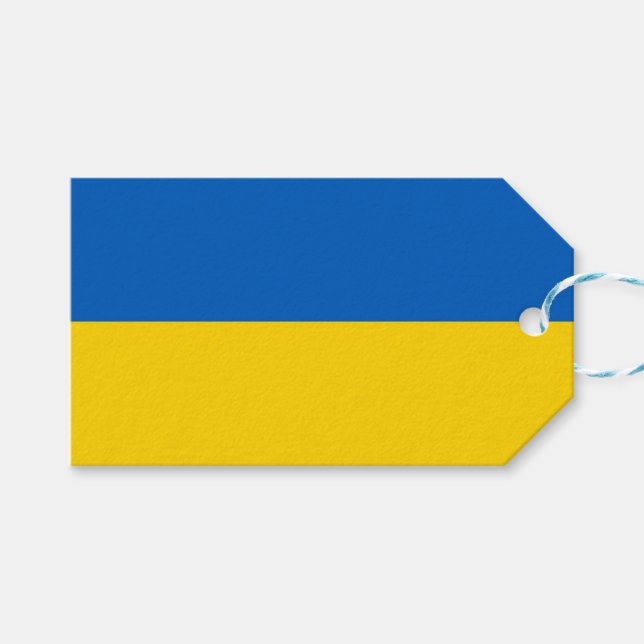 Tag mit der Flagge der Ukraine Geschenkanhänger (Vorderseite (Horizontal))